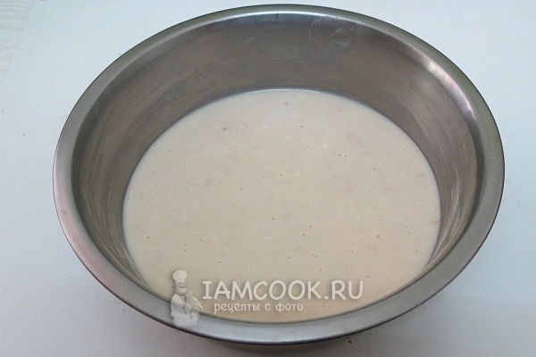 Размешать опару