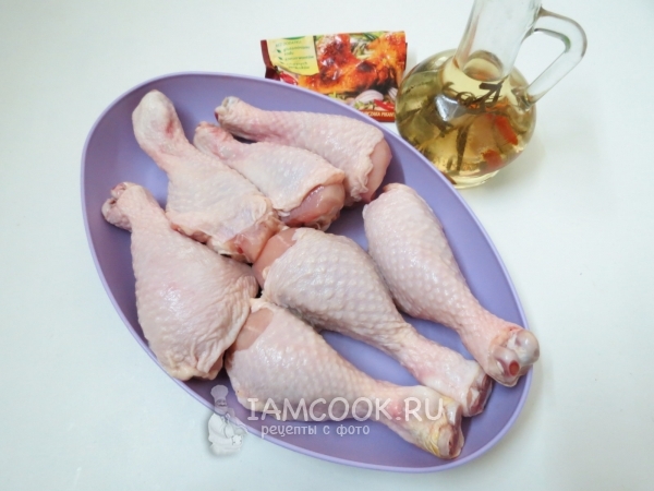 Ингредиенты для приготовления куриных голеней на гриль-газе