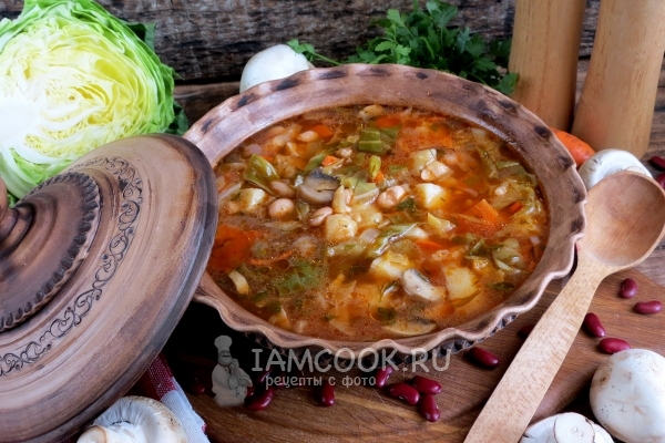 Фото постных щей с фасолью