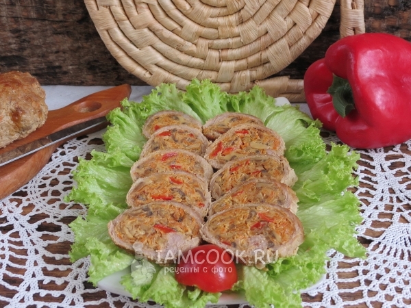 Фото рулетиков из свинины с начинкой в духовке