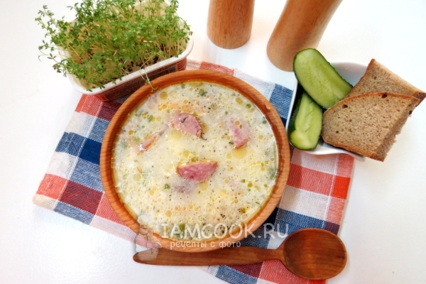 Рецепт супа с колбасой и яйцом