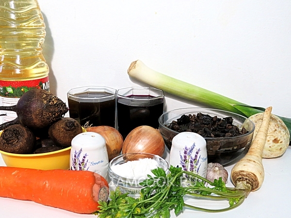 Ингредиенты для старопольского борща с ушками
