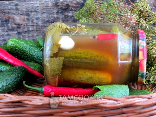 Рецепт хрустящих огурцов с кетчупом в банках на зиму