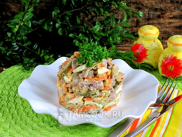 Фото салата с сердцем и грибами