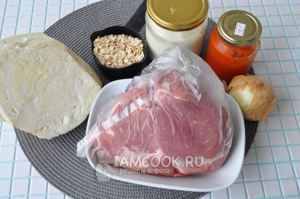 Ингредиенты для ленивых голубцов с геркулесом