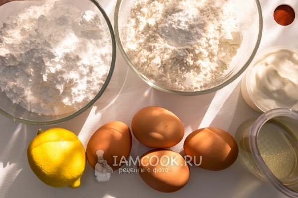 Ингредиенты для американского лимонного кекса