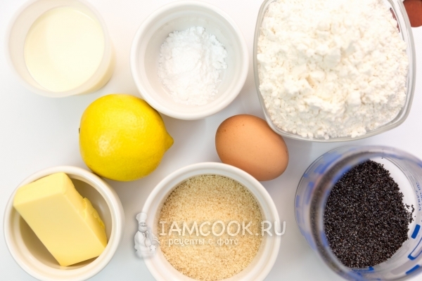 Ингредиенты для сконов с маком и лимонной цедрой