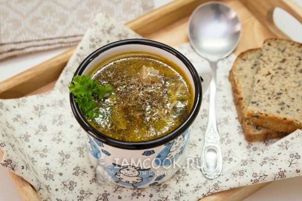 Фото грибного cупа из сушеных грибов с вермишелью