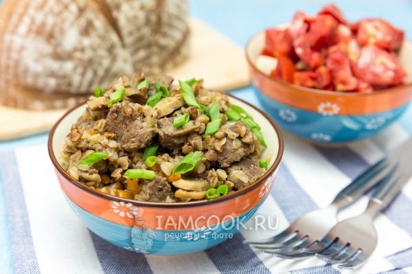 Фото гречки с мясом и грибами