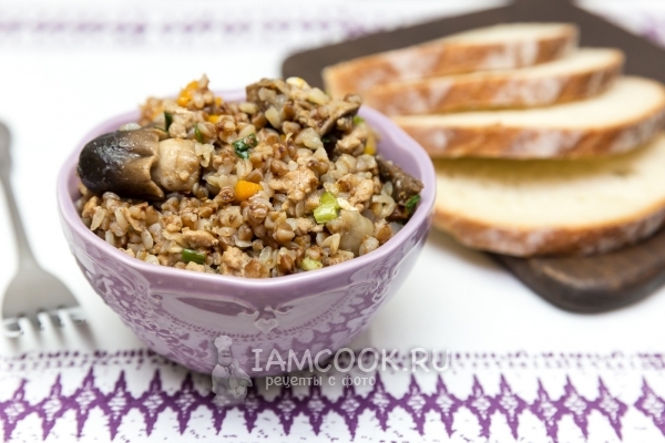 Рецепт гречки с фаршем и грибами