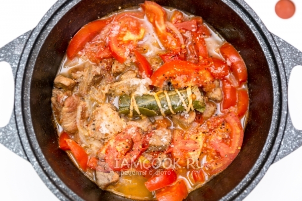 Рецепт говядины, тушенной с овощами и букетом гарни