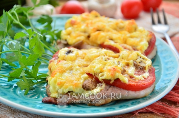 Рецепт мяса по-купечески с грибами