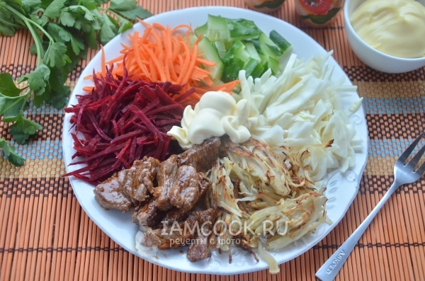 Фото «Французского» салата с мясом