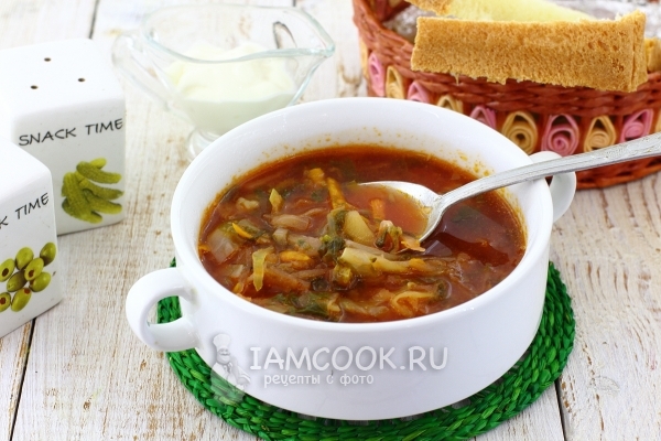 Рецепт борща из свежей капусты