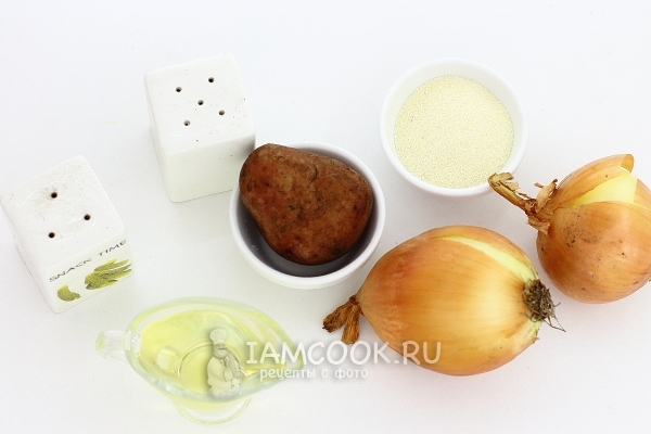 Ингредиенты для постных луковых котлет