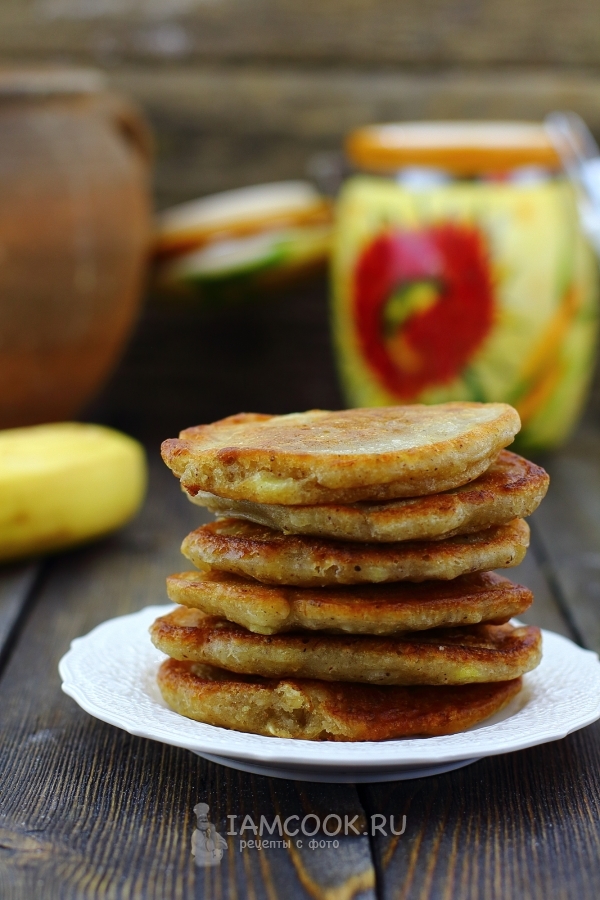 Фото постных банановых оладий