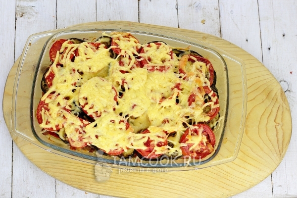 Рецепт запеканки из баклажанов с фаршем и помидорами в духовке