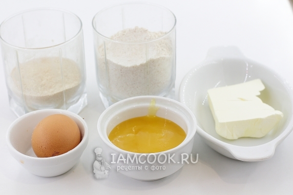 Ингредиенты для цельнозернового печенья