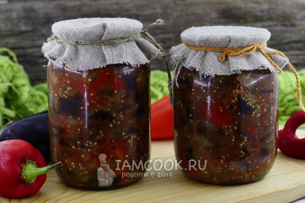 Фото лечо с баклажанами, помидорами и перцем на зиму