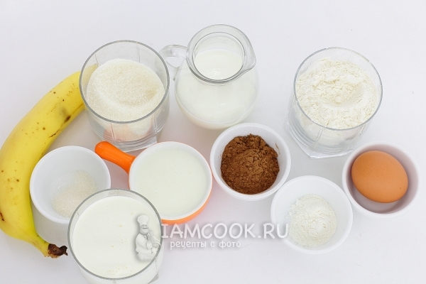 Ингредиенты для маффинов с бананом