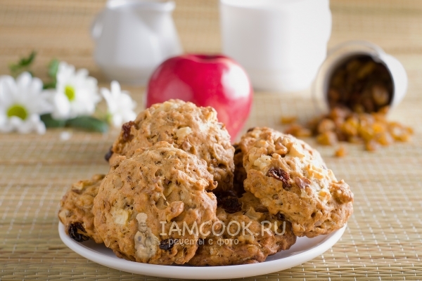 Фото овсяного печенья с яблоками