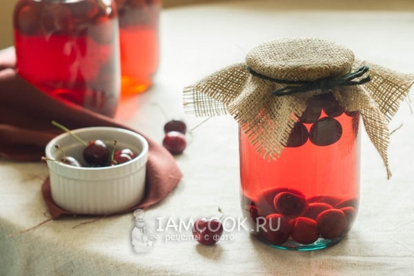 Фото компота из черешни без стерилизации на зиму