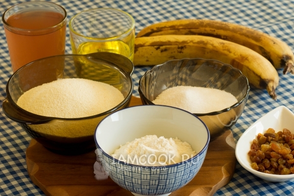 Ингредиенты для постного бананового хлеба без яиц