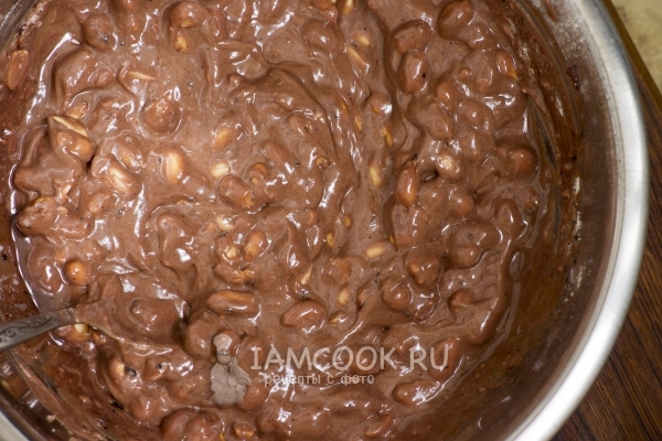 Размешать шоколадно-ореховую массу