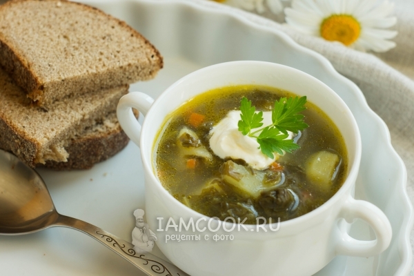 Рецепт зелёного борща без мяса