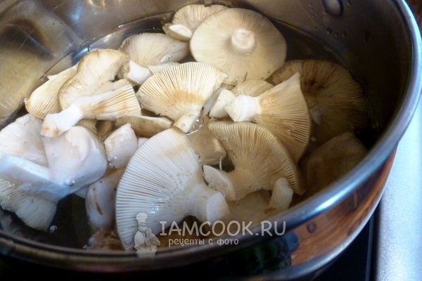 Положить грибы в воду