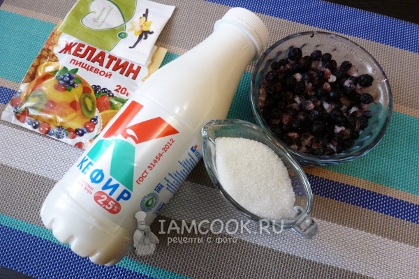 Ингредиенты для желе из кефира и желатина