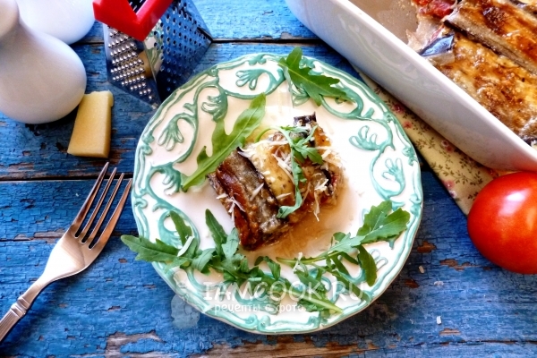 Рецепт баклажанов с помидорами и чесноком в духовке