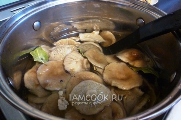 Положить грибы в маринад