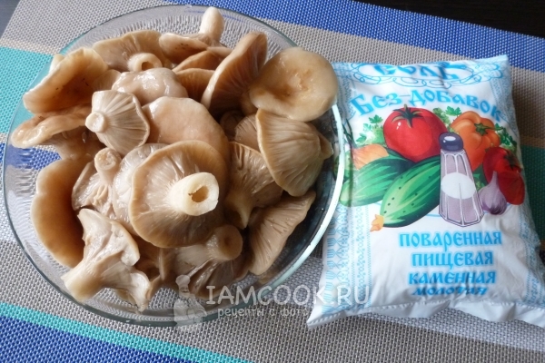 Подготовить грибы и соль