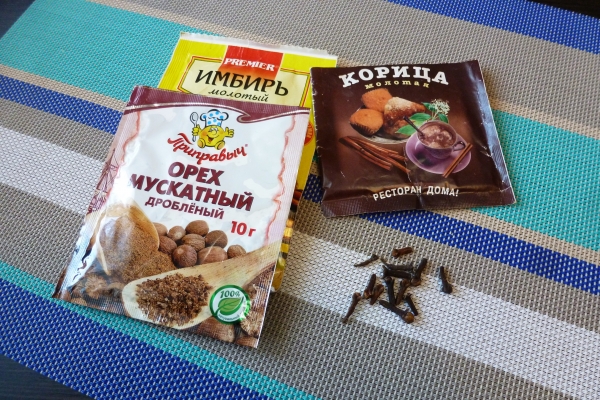 Ингредиенты для специй для тыквы (Pumpkin spice)