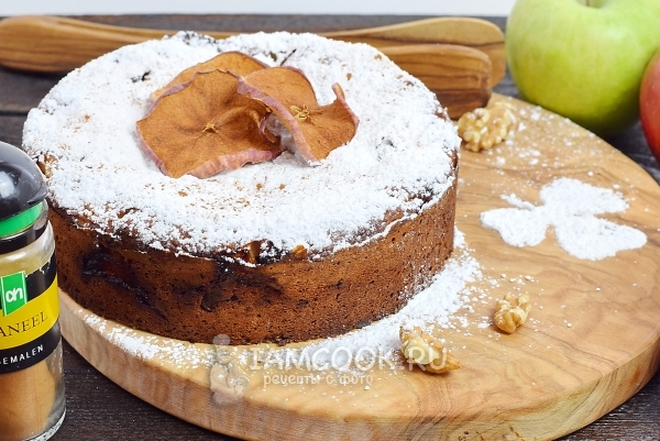 Фото шарлотки на сметане с яблоками