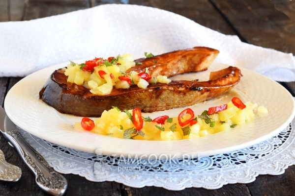 Рецепт стейка из семги на сковороде
