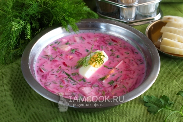 Рецепт литовского холодного борща на кефире