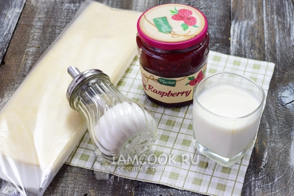 Ингредиенты для пирога с малиновым вареньем