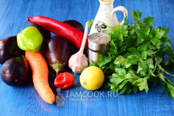 Ингредиенты для баклажанов по-гречески на зиму