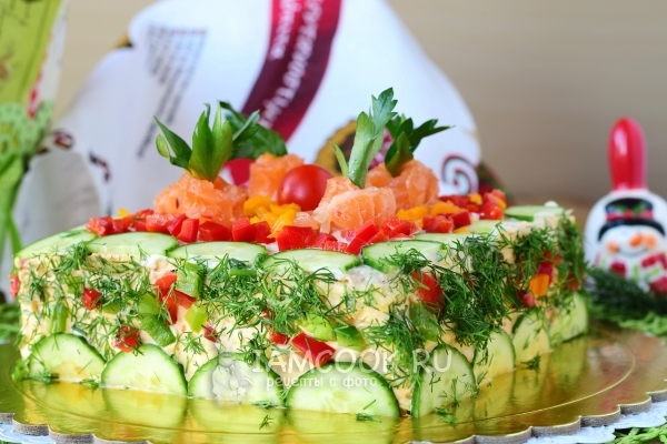 Фото бутербродного торта «Праздничный»