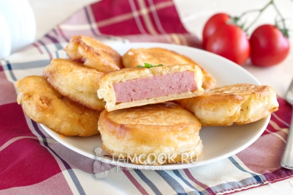 Рецепт колбасы в кляре на сковороде