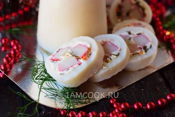 Закуска из кальмара «Свеча»