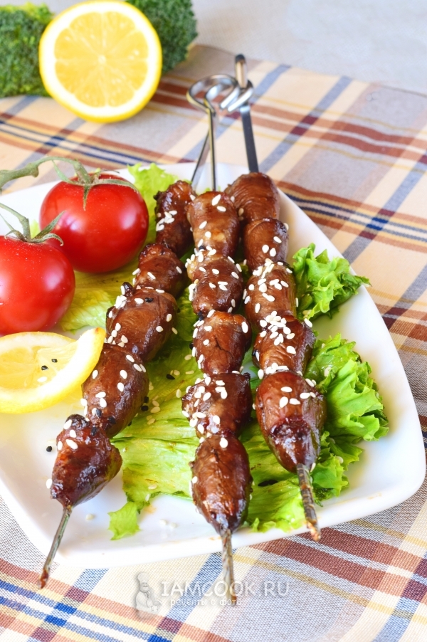 Рецепт шашлыка из куриных сердечек в духовке