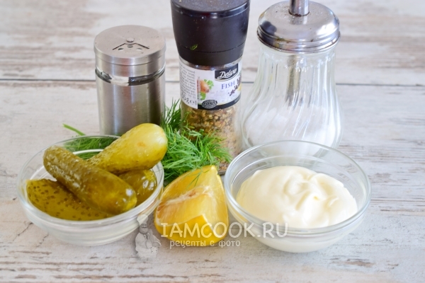 Ингредиенты для соуса к рыбным котлетам