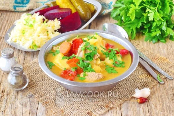 Готовый соус с мясом и картошкой