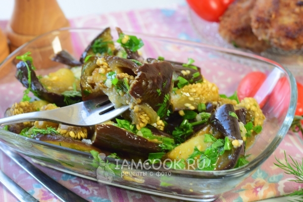 Рецепт отварных баклажанов с чесноком и зеленью