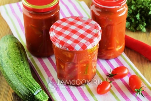 Рецепт кабачков в томатном соке на зиму
