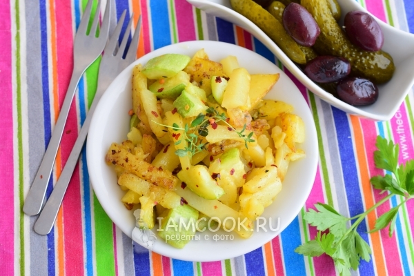 Рецепт жареной картошки с кабачками