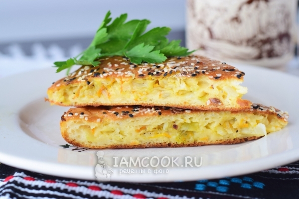 Рецепт быстрого ленивого пирога с капустой на кефире